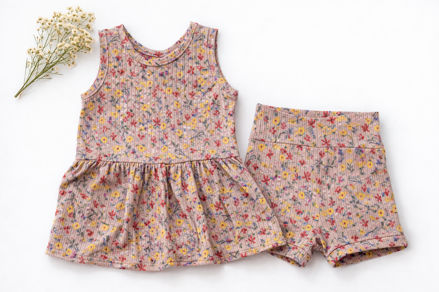 4T Floral Peplum tank set
