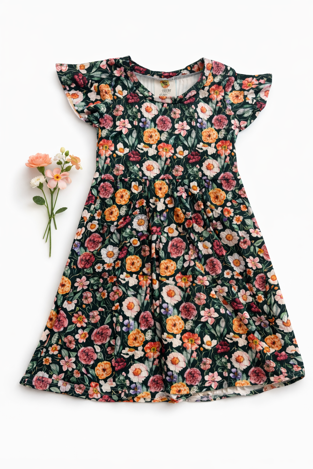 9m-3T Green Floral GWM Dress
