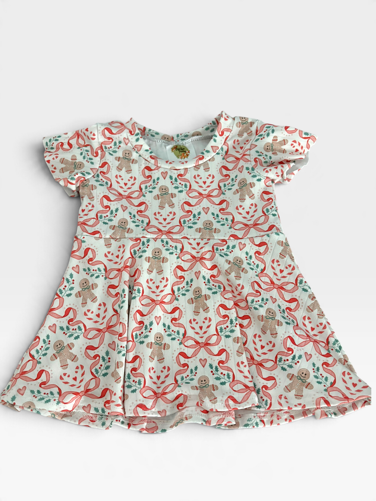 9m-3T Gingerbread Fluttter Sleeve GWM peplum