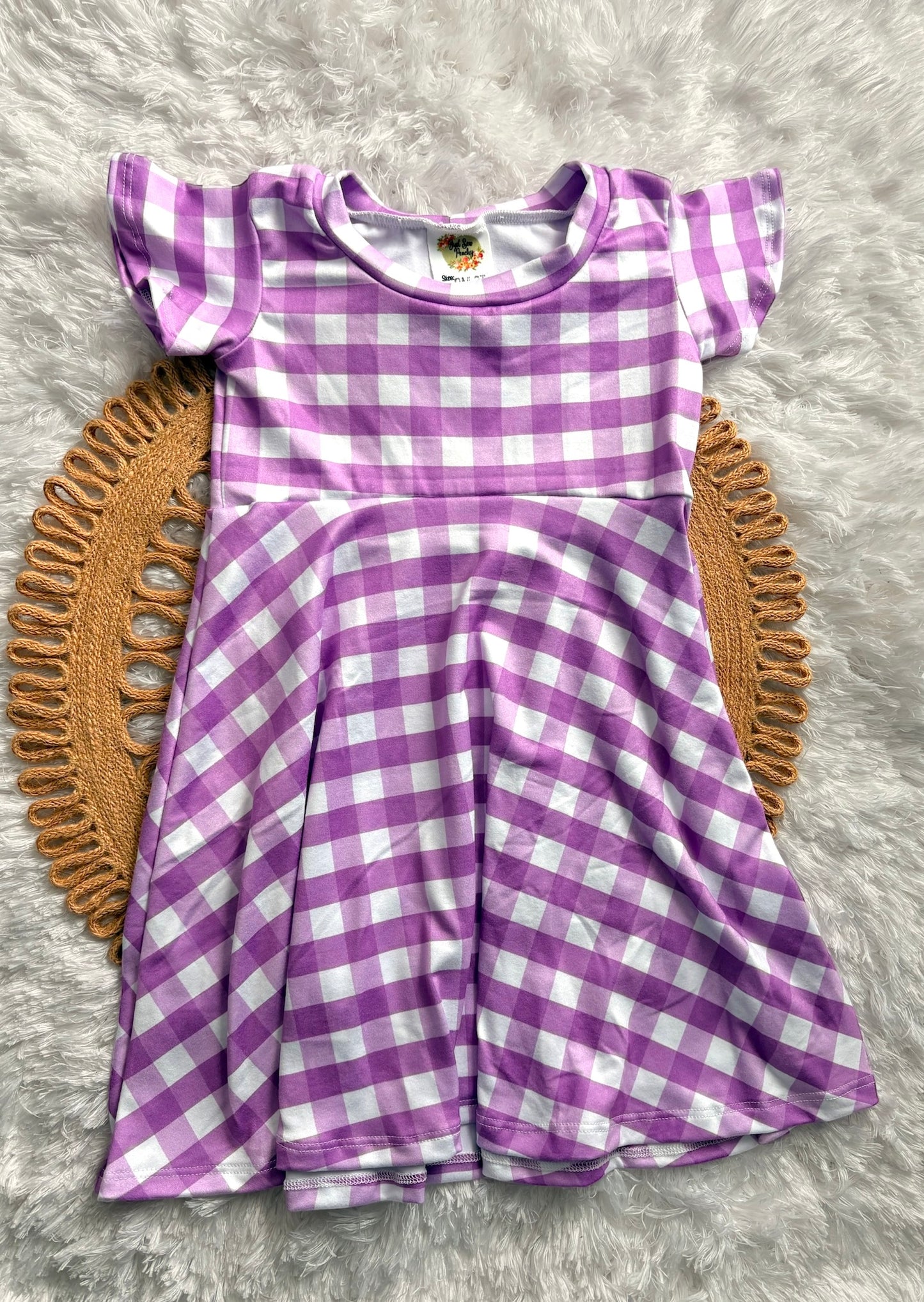 9m-3T Purple Plaid GWM Dress