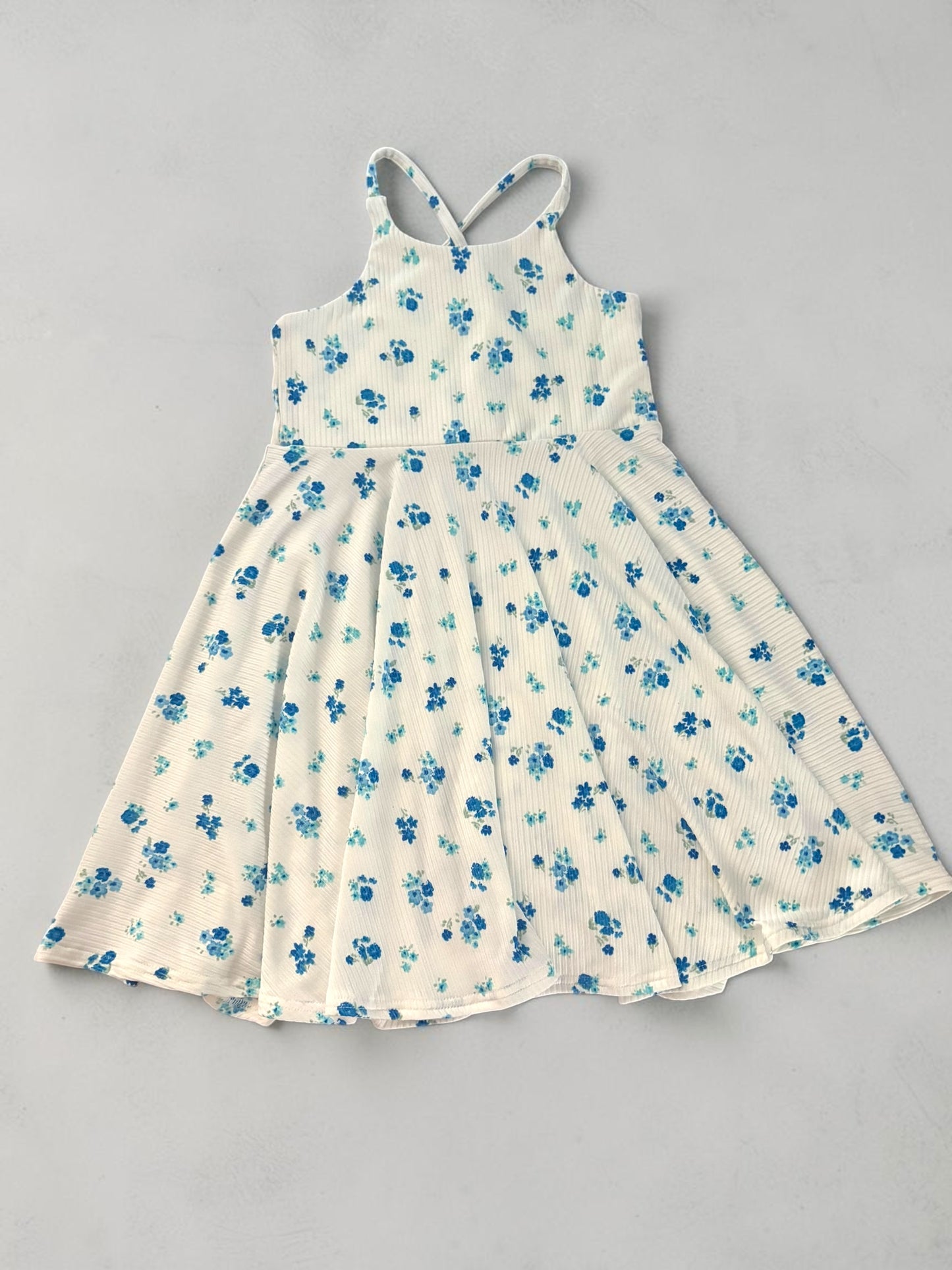 5T BLue Floral Cross back dress