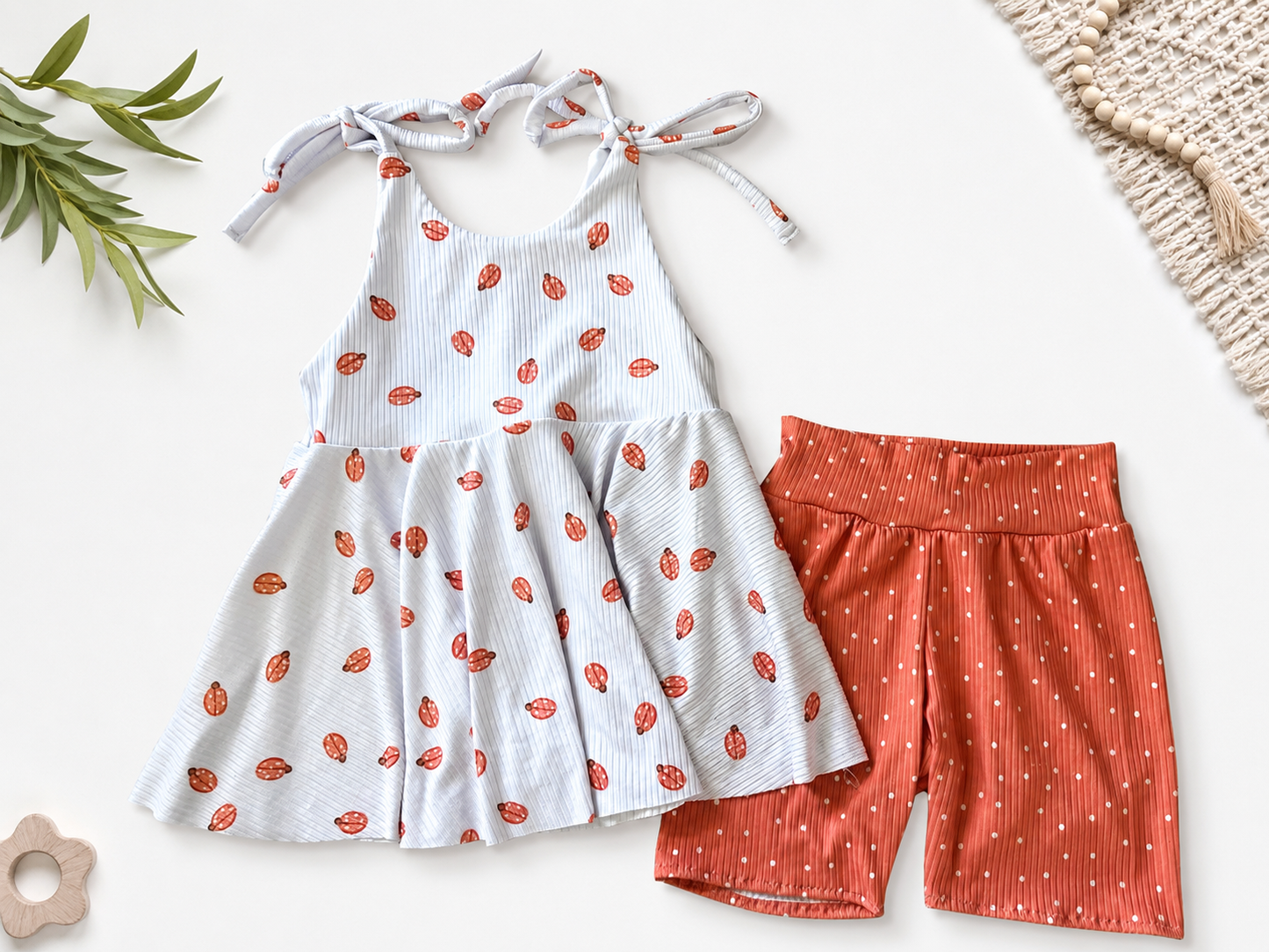 5T Ladybug Tie strap set
