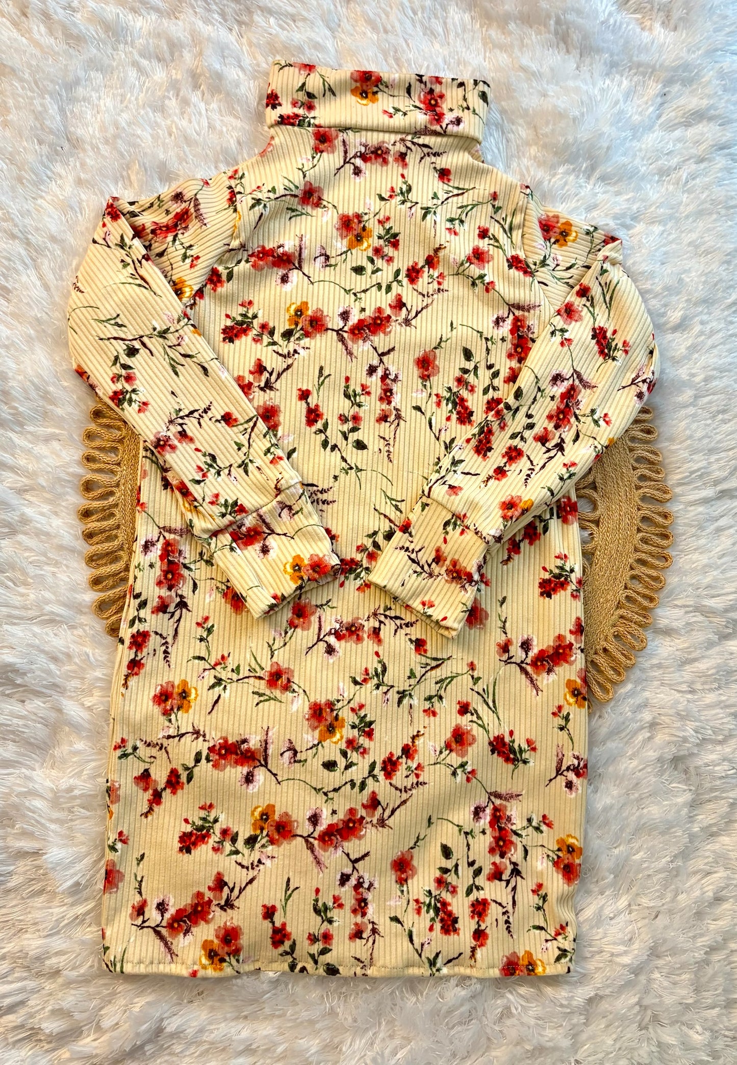 4t floral turtle neck dress