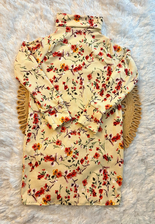 4t floral turtle neck dress