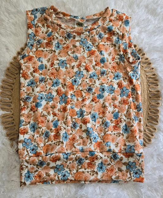 3-6Y Orange floral GWM Tank top