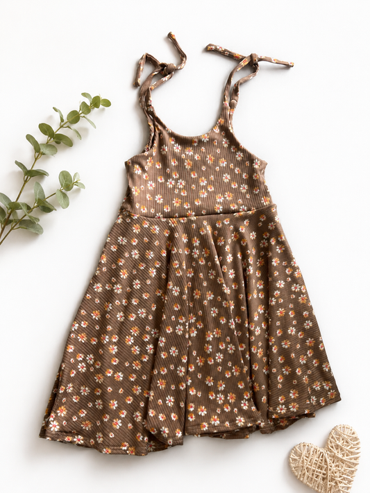 5t floral tie strap dress