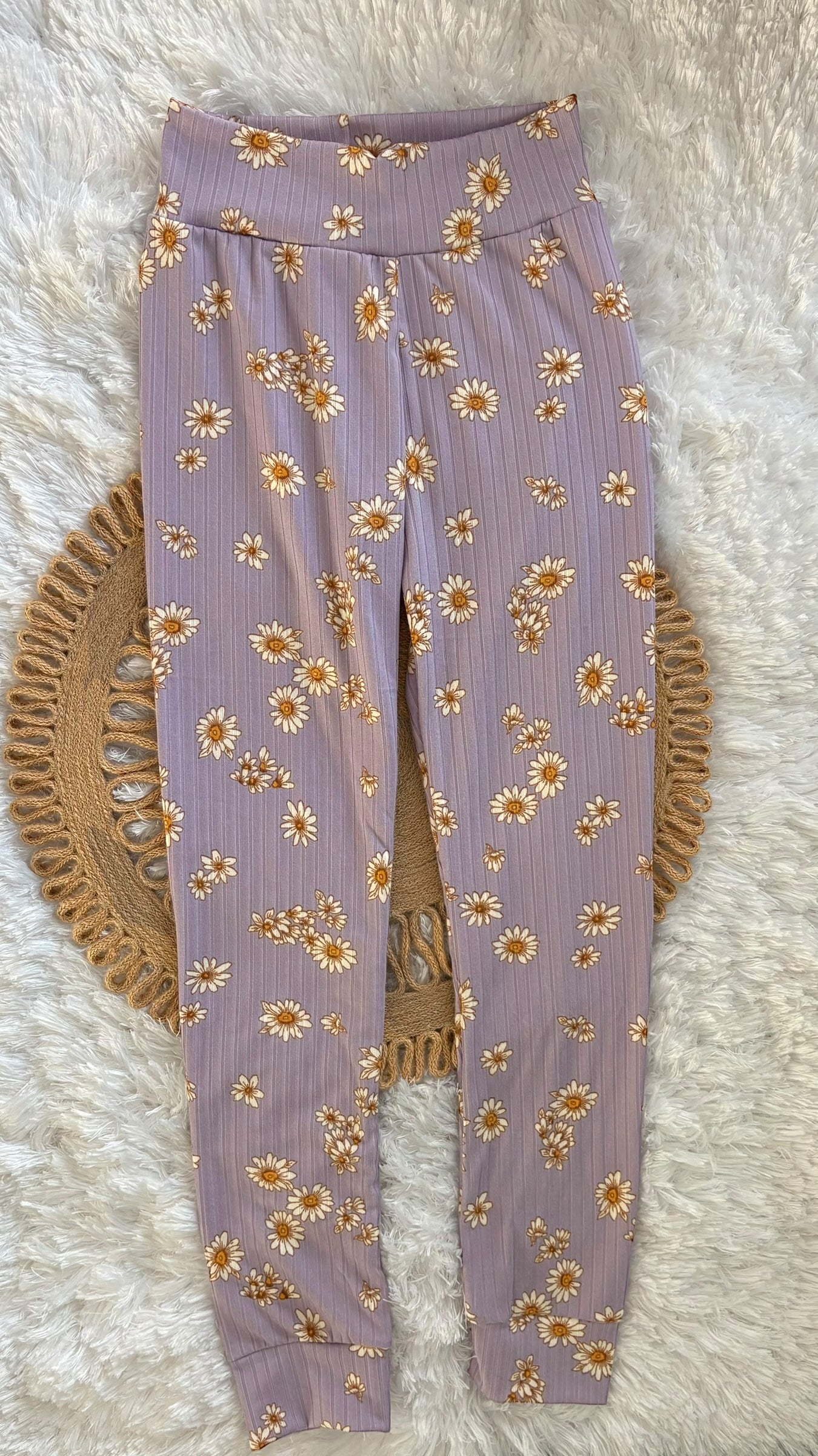 6y purple floral leggings