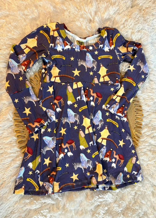 9m-3T Nativity GWM LS Dress