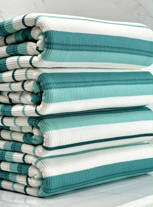 Turquoise/white stripes