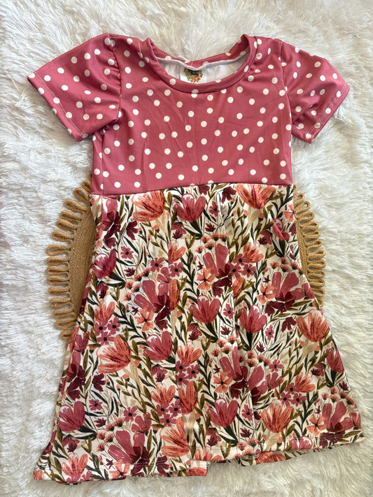 3-6Y Polka dot Floral GWM Dress