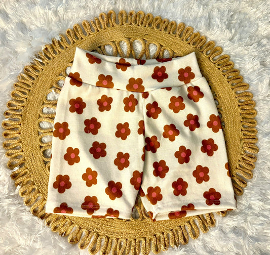 4T Simple Floral Biker shorts