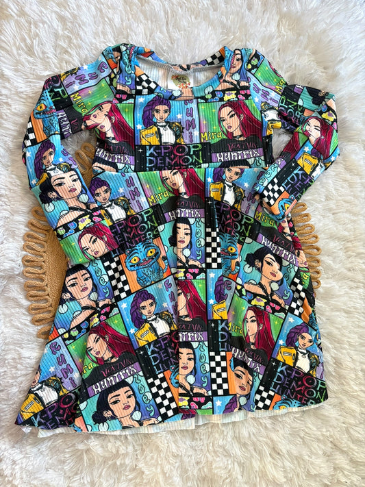 9m-3T Huntrix GWM LS Dress