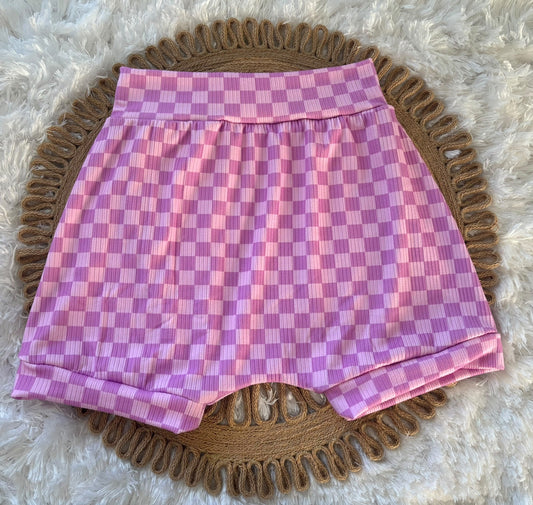 5Y Purple Checkered louge shorts